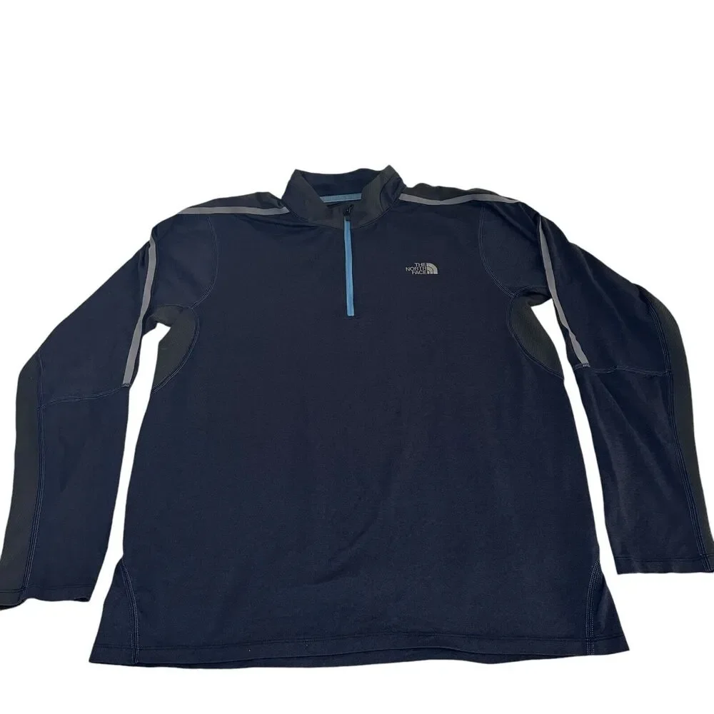 The North Face Flash Dry XD Pullover 1/4 Zip Men's Size Large Blue/Gray Running